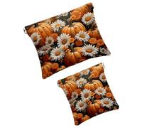 Anna Cowper Borsa cosmetica tascabile per borse, piccola borsa per il trucco in pelle, portatile, senza cerniera, portamonete, gioielli, pianeta spaziale, 2 pezzi, Multicolore 5., Small and Large, Art