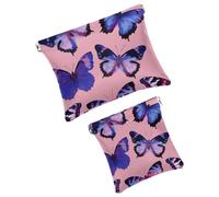 Anna Cowper Borsa cosmetica tascabile per borse, piccola borsa per il trucco in pelle, portatile, senza cerniera, portamonete e gioielli, motivo: polpo oceano, Multicolore 17, Small and Large, Art