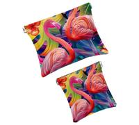 Anna Cowper Borsa cosmetica tascabile per borse, piccola borsa per il trucco in pelle, portatile, senza cerniera, portamonete e gioielli, motivo: polpo oceano, Multicolore 20, Small and Large, Art