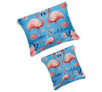 Anna Cowper Borsa cosmetica tascabile per borse, piccola borsa per il trucco in pelle, portatile, senza cerniera, portamonete, gioielli, pianeta spaziale, 2 pezzi, Multicolore 15., Small and Large,