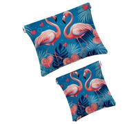 Anna Cowper Borsa cosmetica tascabile per borse, piccola borsa per il trucco in pelle, portatile, senza cerniera, portamonete, gioielli, pianeta spaziale, 2 pezzi, Multicolore 14., Small and Large,