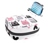 Anna Cowper Borsa mestruale per assorbenti igienici, borsa mestruale con cerniera, borsa portatile per la cura femminile per donne e ragazze, uso quotidiano, viaggi all'aperto, gatti scarabocchi