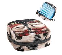 Anna Cowper Borsa mestruale per assorbenti igienici, borsa mestruale con cerniera, borsa portatile per la cura femminile per donne e ragazze, uso quotidiano, viaggi all'aperto, riccio natalizio