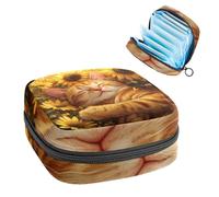 Anna Cowper Borsa mestruale per assorbenti igienici, borsa mestruale con cerniera, borsa portatile per la cura femminile per donne e ragazze, uso quotidiano, viaggi all'aperto, gatto che dorme