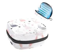 Anna Cowper Borsa mestruale per assorbenti igienici, borsa mestruale con cerniera, borsa portatile per la cura femminile per donne e ragazze, uso quotidiano, viaggi all'aperto, conigli scarabocchi