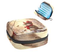 Anna Cowper Borsa mestruale per assorbenti igienici, borsa mestruale con cerniera, borsa portatile per la cura femminile per donne e ragazze, uso quotidiano all'aperto, viaggi, Natale, riccio, foresta