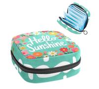Anna Cowper Borsa mestruale per assorbenti igienici, borsa mestruale con cerniera, porta tamponi portatili, per donne e ragazze, uso quotidiano, viaggi all'aperto, primavera, ciao sole
