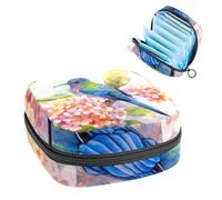 Anna Cowper Borsa per assorbenti igienici con ortensia e colibrì, sacchetti per coppette mestruali femminili, per allattamento, per donne, adolescenti, ragazze, regali