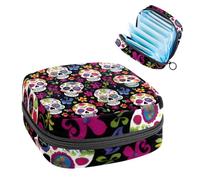 Anna Cowper Borsa per assorbenti igienici con teschio del giorno dei morti, sacchetti per coppette mestruali femminili, porta assorbenti per allattamento, borse portatili per mestruazioni, per donne,