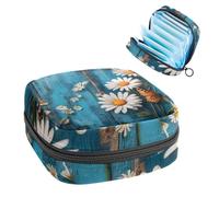 Anna Cowper Borsa porta assorbenti in legno rustico con farfalle e margherite, per donne e ragazze, ideale come regalo per donne e ragazze
