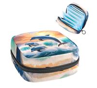 Anna Cowper Borsa portaoggetti per assorbenti con delfino che salta sacchetti per coppette mestruali femminili porta assorbenti per allattamento borse per tamponi mestruali borsa portatile per donne