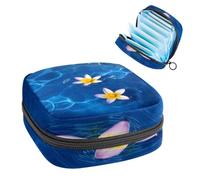 Anna Cowper Plumeria - Borsa per assorbenti igienici con fiori nell'acqua, per donne e ragazze, per mestruazioni femminili, per allattamento, per donne e ragazze