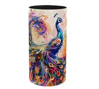 Anna Cowper Portapenne con carillon e motivo pavone danzante, per scrivania, organizer per matite in ferro, organizer per matite, tazze, pennelli da trucco, per scuola, casa, ufficio