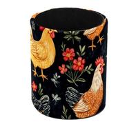 Anna Cowper Portapenne, portapenne per scrivania, galli galline, pollo, in pelle PU, portapenne da scrivania, organizer per penne e pennelli da trucco, per ufficio, camera da letto, casa