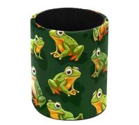 Anna Cowper Portapenne, portapenne per scrivania, in pelle PU, a forma di rana, portapenne da scrivania, organizer per pennelli da trucco, per ufficio, camera da letto, casa