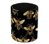 Anna Cowper Portapenne, portapenne per scrivania, in pelle PU, motivo: ape dorata, portapenne da scrivania, organizer per pennelli da trucco, per ufficio, camera da letto, casa