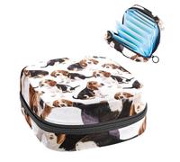 Anna Cowper Simpatico sacchetto per assorbenti igienici con cani Beagle, sacchetti mestruali femminili per coppette mestruali per allattamento, sacchetti per tamponi, borsa portatile per donne,