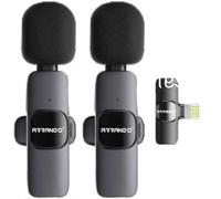 Anna Flowers Microfono Wirelles Bluetooth Lavalier Senza Fili per iphon Registrazione Video, PC, Laptop, Streaming Live, Podcast, Vlog, YouTube/TikTok (iOS&USB-C/2 Mic)