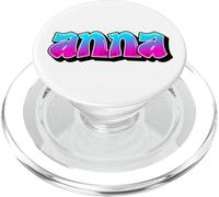 Anna Graffiti Nome Personalizzato Blu Rosa Donne Ragazze PopSockets PopGrip per MagSafe