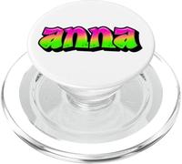 Anna Graffiti Nome Personalizzato Verde Rosa Donne Ragazze PopSockets PopGrip per MagSafe