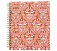 Anna Griffin Damask Spiral Notebook - 11x9.75 Inches, 160 Ruled & Perforated Pages, Elegant Soft Cover, Interior Pocket for Organization, Stylish Design