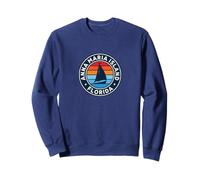 Anna Maria Island Florida FL Barca a Vela Vintage Retro Anni '70 Felpa