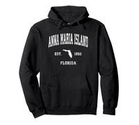Anna Maria Island Florida FL, Design Sportivo Vintage Felpa con Cappuccio