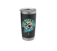 Anna Maria Island, Florida Shark, design retrò invecchiato Bicchiere termico in acciaio inox doppia parete