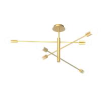 ANNA-PL6 Lampada dasoffitto 6 luci ottone spazzolato attacco E27