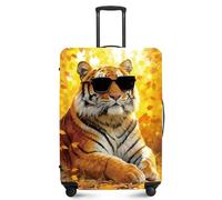 ANNA QUEEN Copertura per bagagli da viaggio, protezione per valigia, elastica e antigraffio, lavabile, durevole, protegge da graffi, sporco e danni, Tigre fredda, S(fits 20-22inch suitcase), Casual