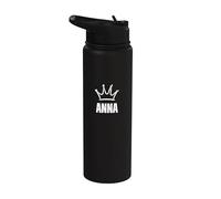 Anna Queen Crown - Nome personalizzato Compleanno #1 Vincitore Stainless Steel Insulated Water Bottle