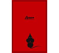 Anna: Rotes Notizbuch mit Mäusemotiv | A5 | kariert | 120 Seiten | Softcover