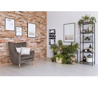 ANNA SCAFFALE PORTAVINI 6 BOTTIGLIE DA APPOGGIO E DA APPENDERE A PARETE IN METALLO NERO 25X70CM