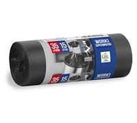 ANNA ZARADNA Sacchi per immondizia resistenti agli strappi, super resistenti, 35 l, confezione da 15, sacchetti per rifiuti domestici e ufficio, in pellicola spessa LDPE, colore: nero ST-AZ-010530