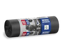ANNA ZARADNA Sacchi per immondizia resistenti agli strappi, super resistenti, 60 l, confezione da 10, sacchetti per rifiuti domestici e ufficio, in pellicola spessa LDPE, colore: nero ST-AZ-010547