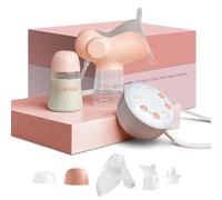 Annabella Tiralatte portatile singolo per allattamento con tecnologia di movimento della lingua, scudo regolabile per tiralatte con 9 modalità, tiralatte elettrico a mani libere con luce notturna