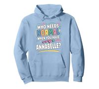 Annabelle Personalized Name Funny Cute Custom Annabelle Name Felpa con Cappuccio, Unisex per Adulti, Blu Polveroso, L