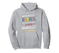 Annabelle Personalized Name Funny Cute Custom Annabelle Name Felpa con Cappuccio, Unisex per Adulti, Grigio Melange, L
