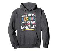 Annabelle Personalized Name Funny Cute Custom Annabelle Name Felpa con Cappuccio, Unisex per Adulti, Grigio Scuro, L