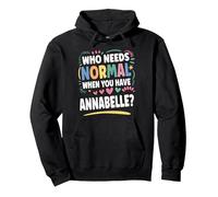 Annabelle Personalized Name Funny Cute Custom Annabelle Name Felpa con Cappuccio, Unisex per Adulti, Nero, L
