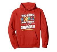 Annabelle Personalized Name Funny Cute Custom Annabelle Name Felpa con Cappuccio, Unisex per Adulti, Rosso, L