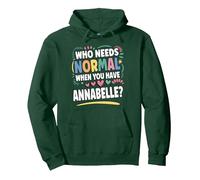Annabelle Personalized Name Funny Cute Custom Annabelle Name Felpa con Cappuccio, Unisex per Adulti, Verde Foresta, L