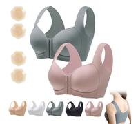 Annacomfortable Lunahug - Reggiseno modellante senza cuciture con fibbia anteriore incrociata, chiusura frontale Luna Hug, comoda chiusura frontale Anna, 2 pezzi - D, 8XL