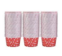 Annadue 100 Mini Pirottini per Cupcake, Pirottini Rotondi di Carta, per Muffin per Matrimoni, Feste in Casa Viola (Punto dell'onda rossa)