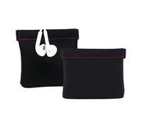 Annadue 2 Borse per Cuffie in Pelle PU, Custodia Portatile Impermeabile per Cuffie con Fascia in Acciaio Ad Alta elasticità, per Auricolari, Chiavi, Chiavette USB, Gioielli, Piccoli