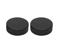 Annadue 2-Pack Dischi da Hockey su Ghiaccio per Allenamento e Pratica | Dimensioni ufficiali, gomma solida, superficie piatta e liscia, passaggi precisi, trapano per il portiere