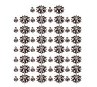 Annadue 30 Set Antichi Rivetti Floreali in Argento per Lavorazione della