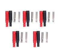 Annadue 5 Set Spina a Banana in Ottone Presa Jack Protetta di Sicurezza Isolata PA Tipo Lanterna, 30Vac-60Vdc, 24A Max, Kit Rosso e per Cavi di Prova e Strumenti Elettronici