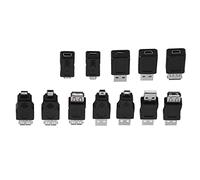 Annadue Adattatori USB 2.0, Connettori Multipli per Adattatori USB 2.0 Mini Convertitori Maschio Femmina Set di Connettori Supporto Trasmissione Dati e Ricarica, 12 Pezzi