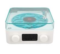 Annadue Altoparlante Cordless 3 in 1 con Luce Notturna e Visualizzazione Dell'ora, Suono Stereo Dal Design Vintage del Registratore, con Luminanza Ambientale delle Onde Dell'acqua, per (WHITE)